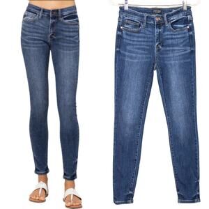JUDY BLUE Skinny Fit Stretch Jeans Mid Rise Medium Blue Wash Women's 27